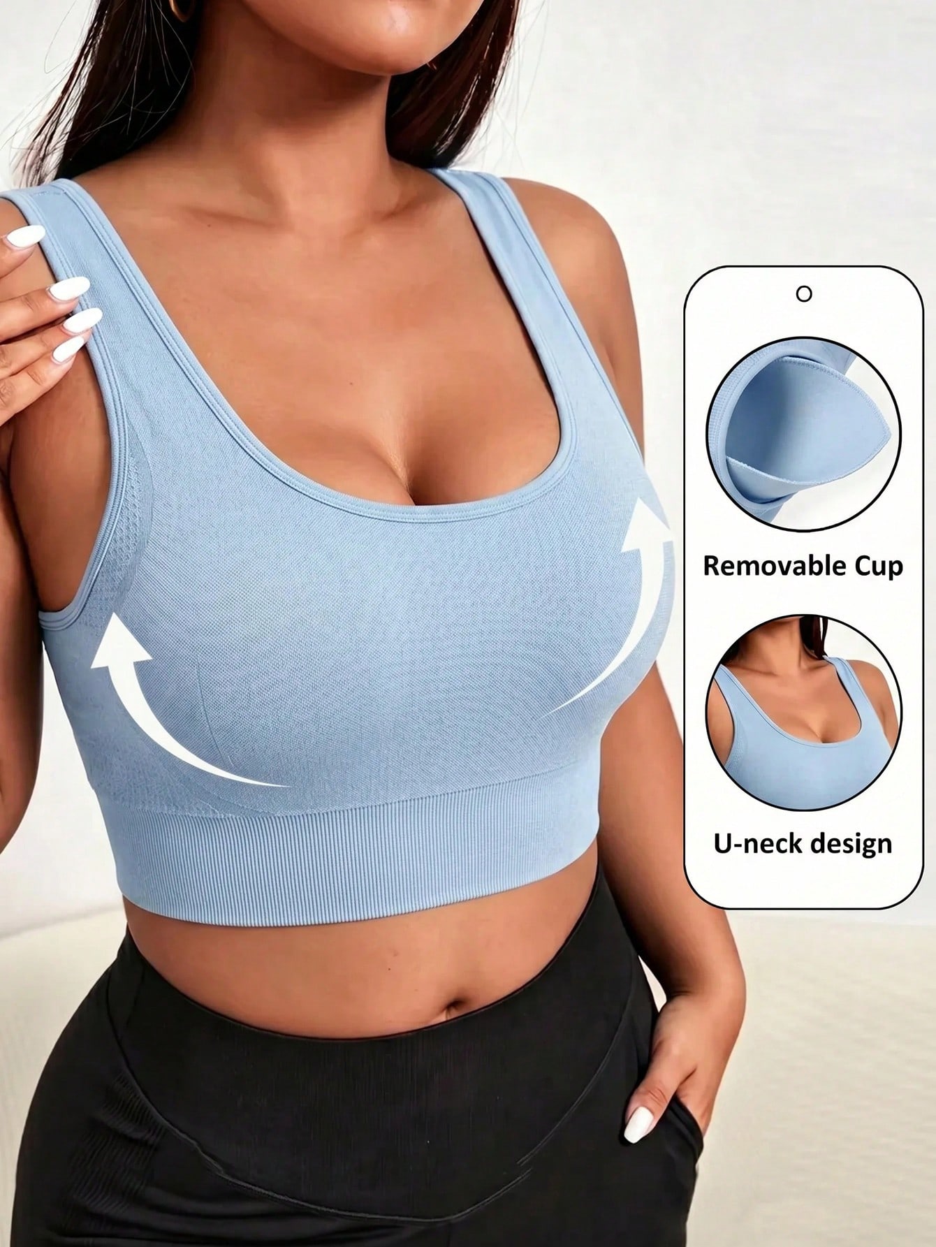 Plus Size Seamless Sports Bra  - Sports Bra Racerback 评论和价格